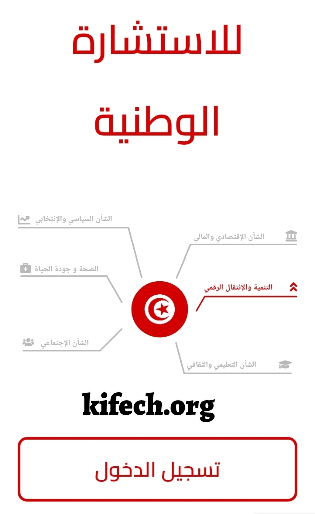 استشارة وطنية الكترونية استفتاء الكتروني 2022 تونس