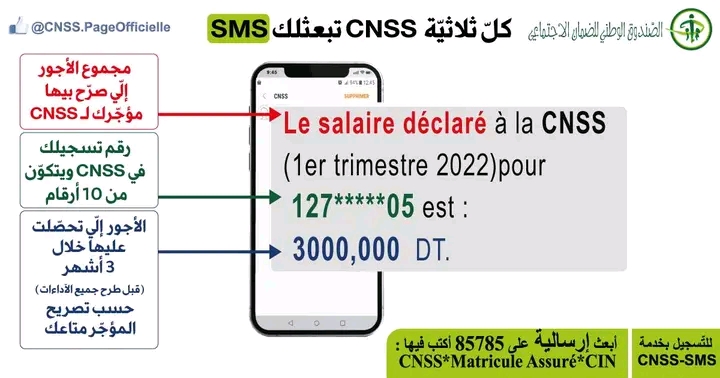 خدمة CNSS-SMS تونس