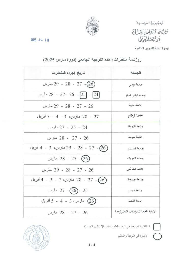 مناظرة اعادة التوجيه مارس 2025